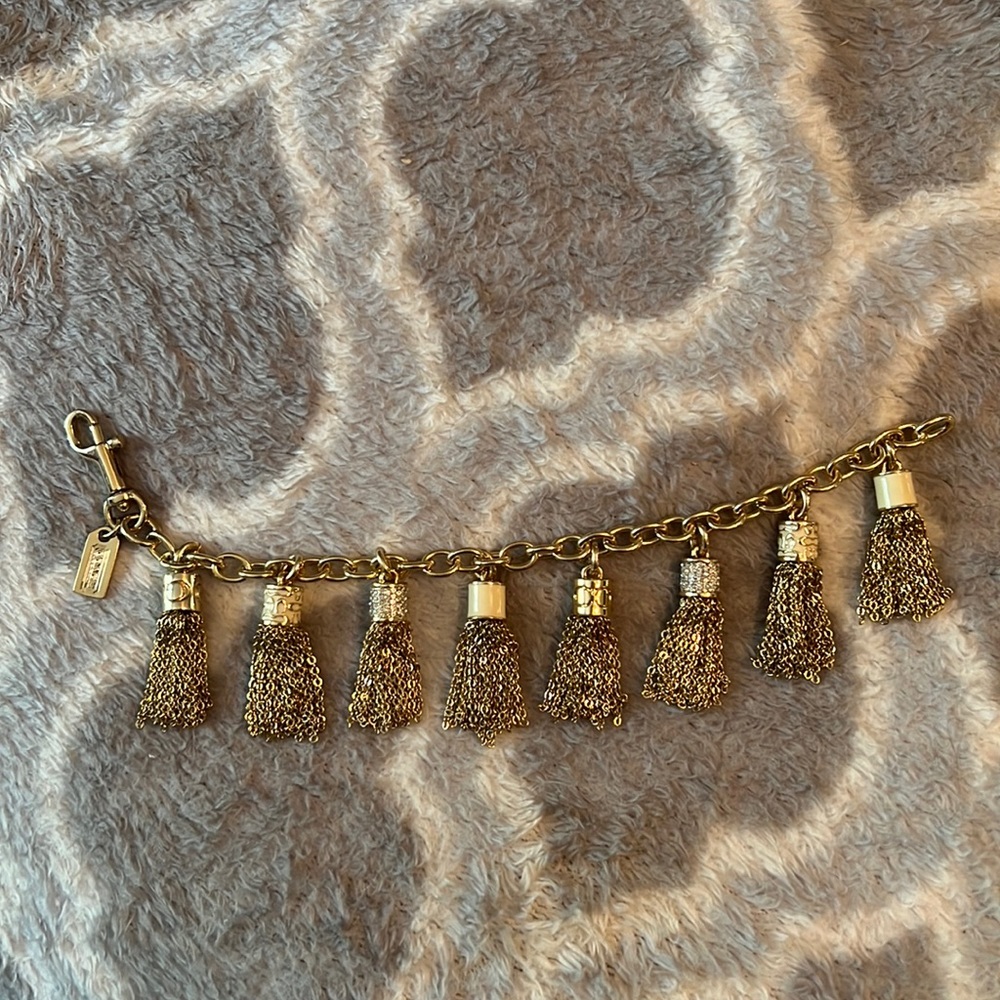 Coach gold and crystal tassel charm bracelet - Picture 6 of 6